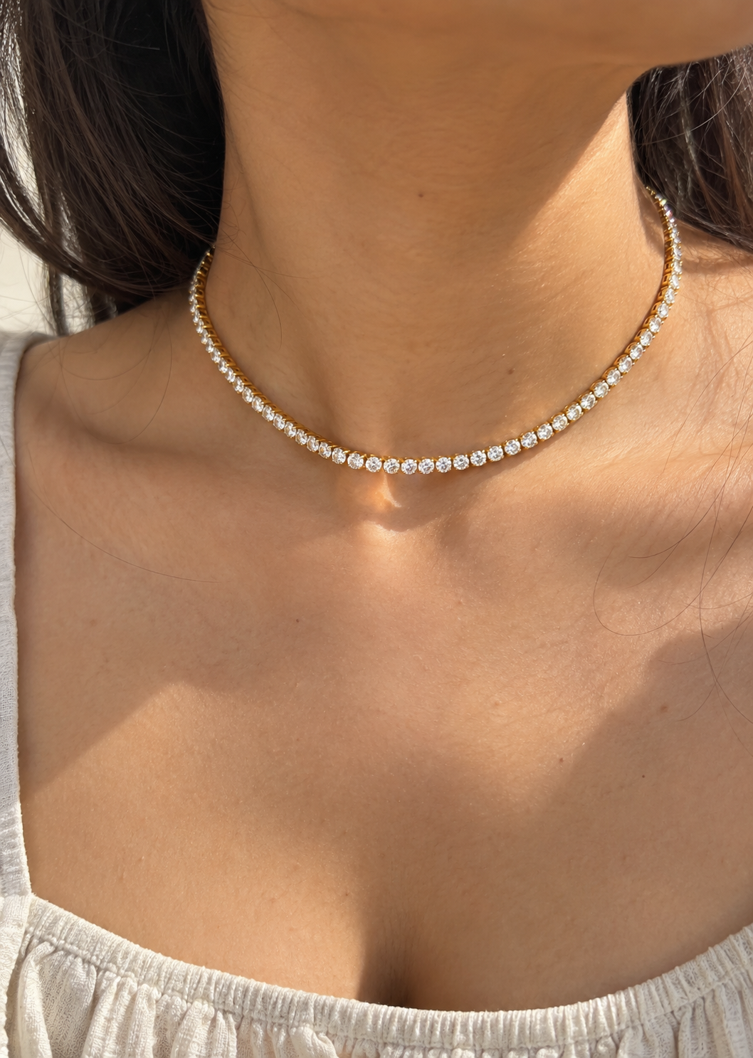 Half Tennis Chain Necklace
