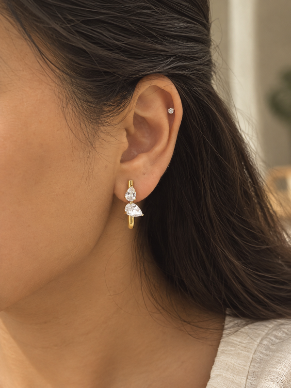 Marquise Cluster Hoop
