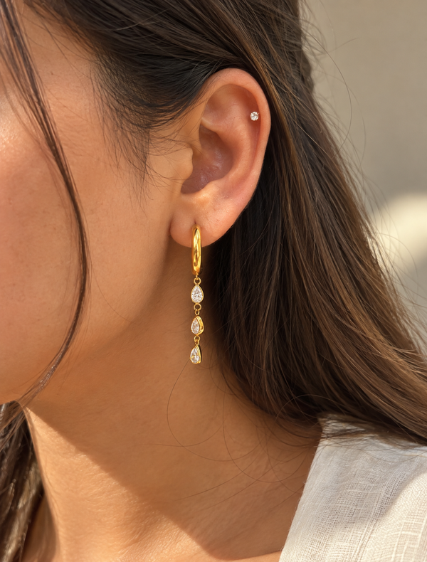Teardrop Cascade Hoop