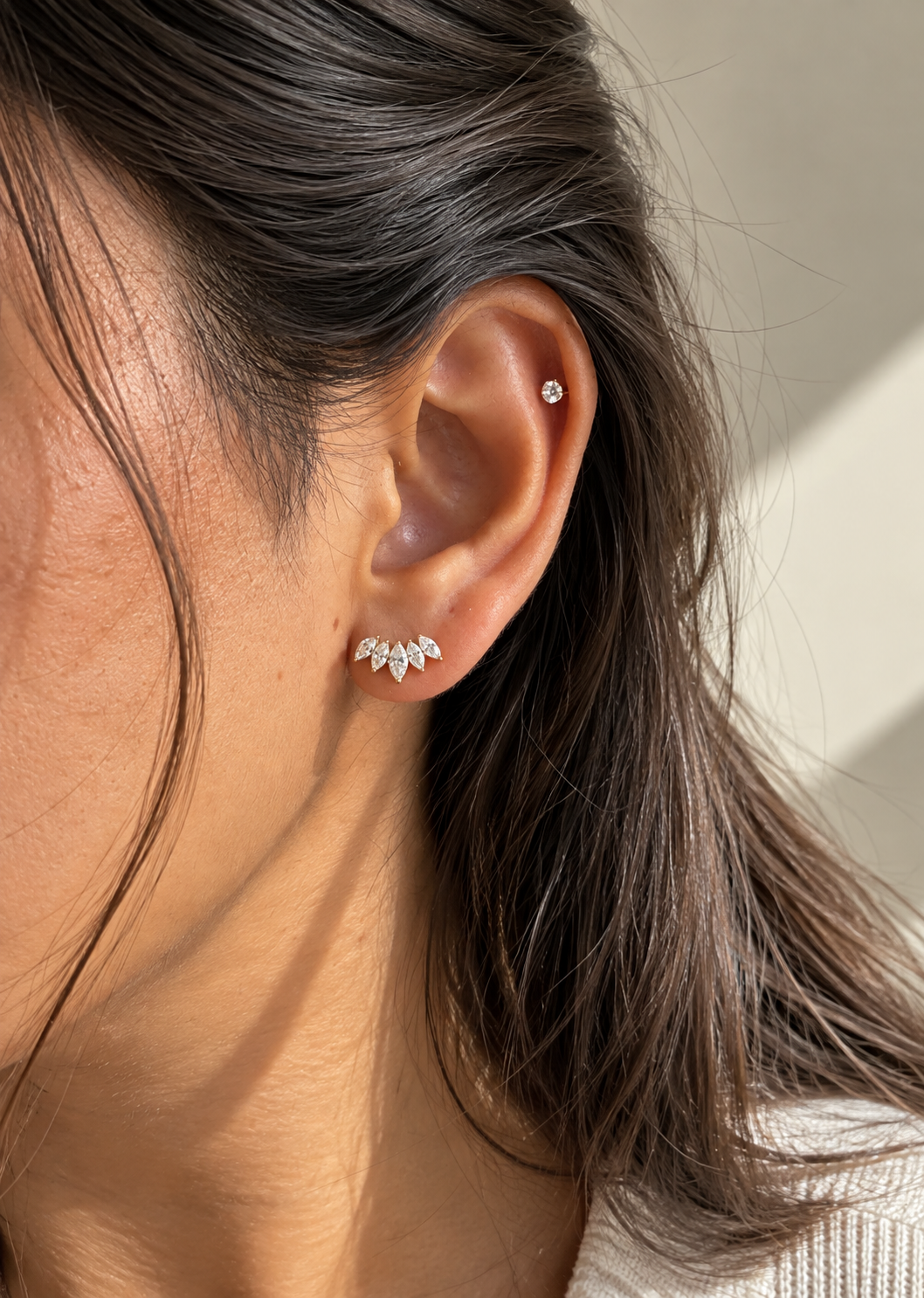Marquise Wing Climber Stud
