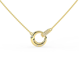 Gold Diamond Interlocking necklace White Gold