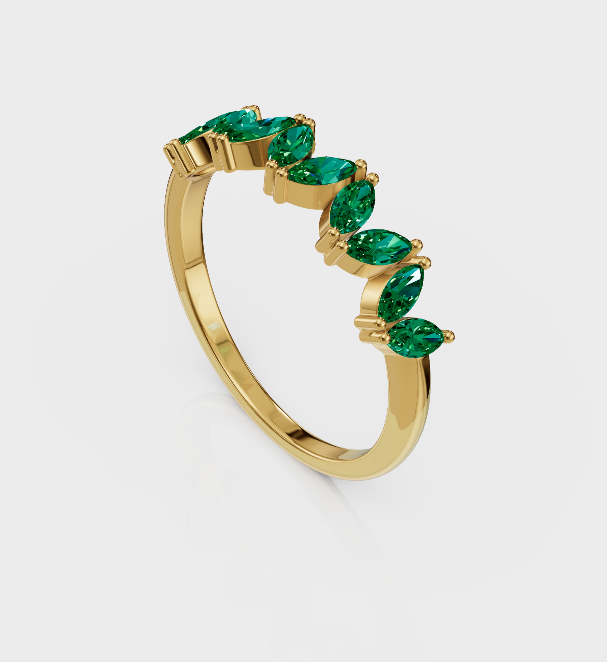 Emerald Marquise Band