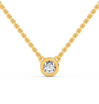 Gold Diamond Bezel Necklace White Gold 2. MM