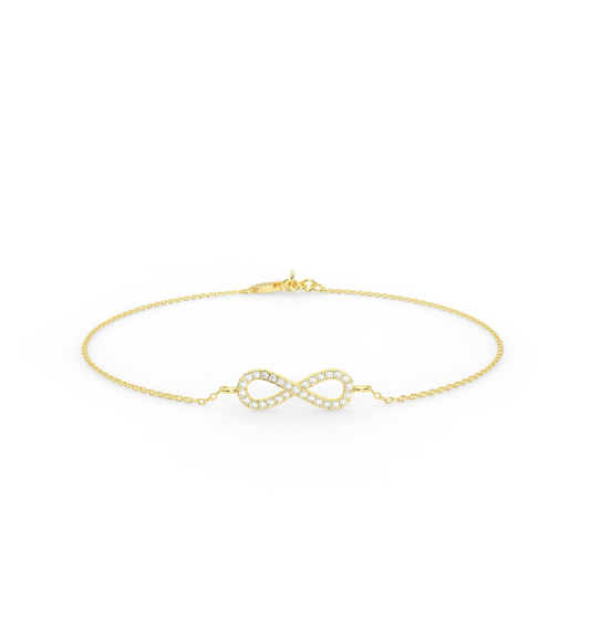 Natural Diamond Infinity knot Bracelet +1