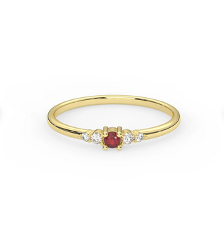 Ruby and Diamond Cluster Ring