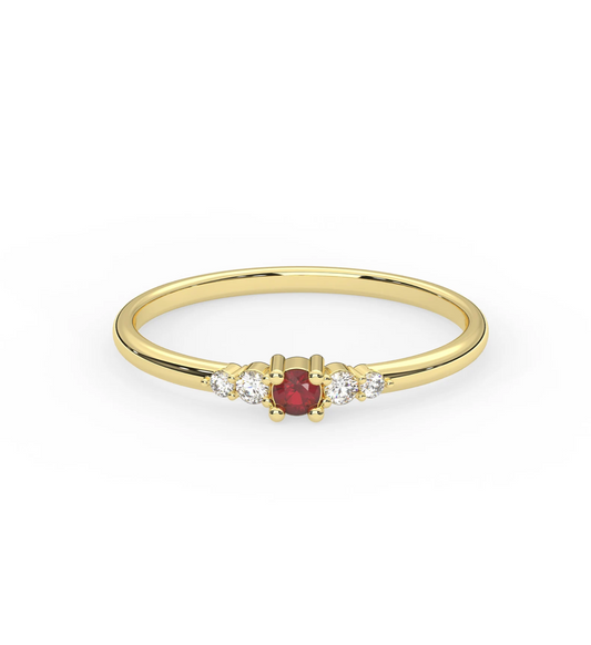 Ruby and Diamond Cluster Ring