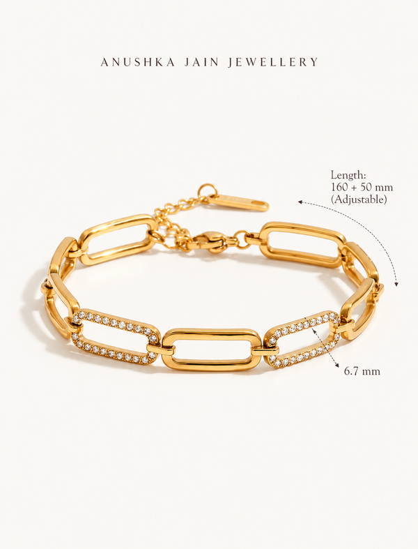 Pave Paperclip Bracelet