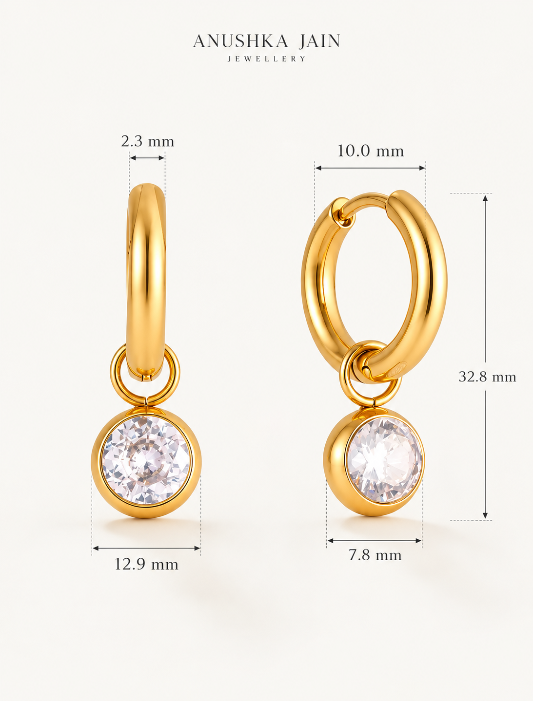 Bezel Drop Huggie