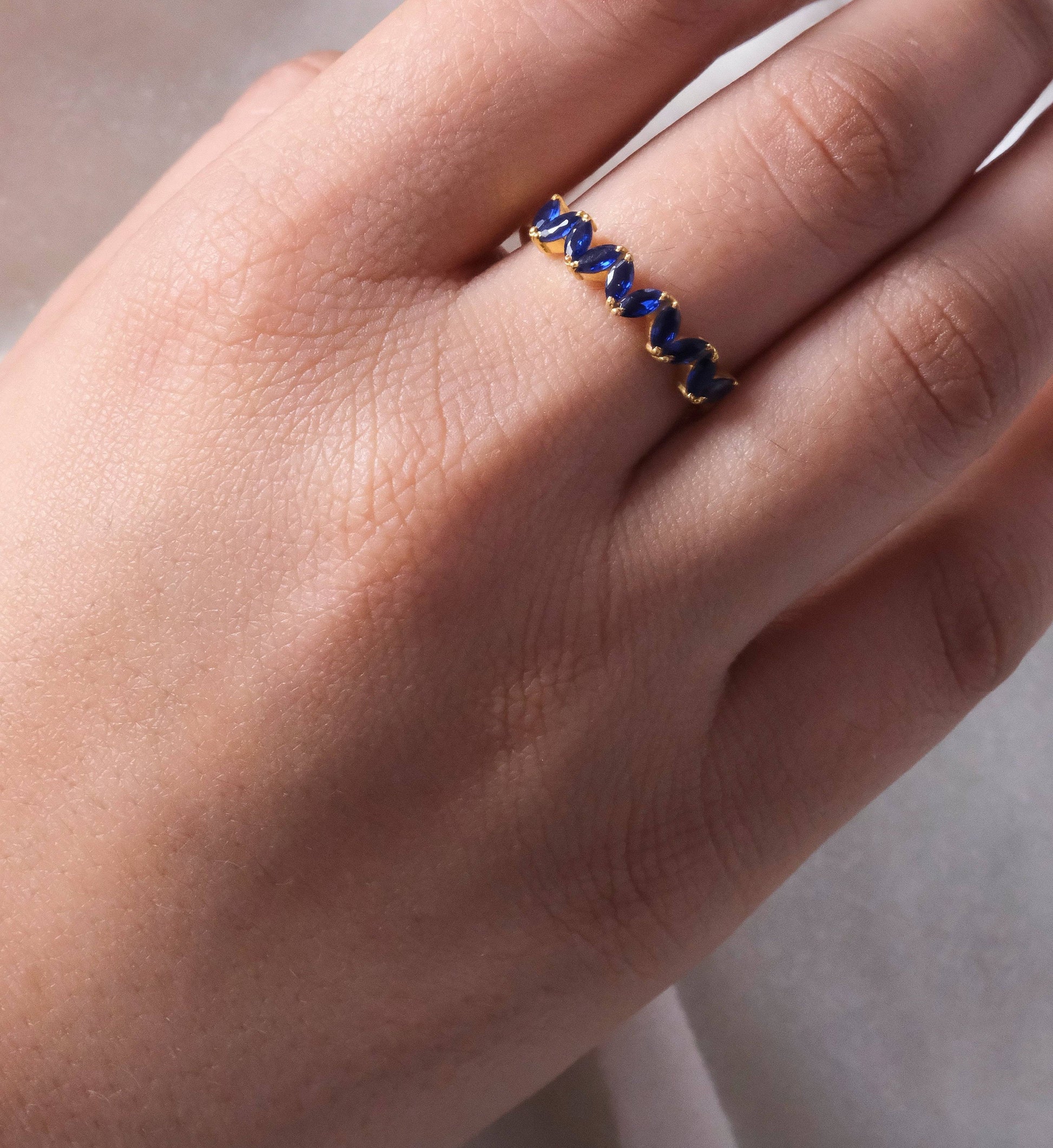 Sapphire Marquise Band