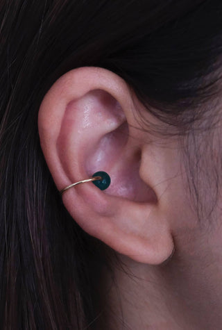 Green Seed Pearl Earcuff