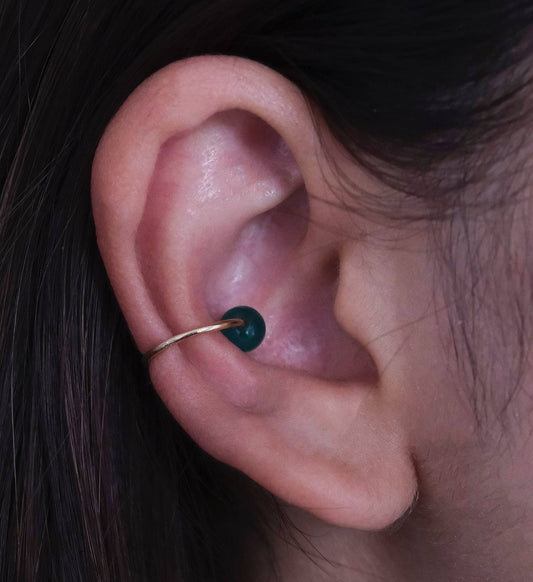 Green Seed Pearl Earcuff