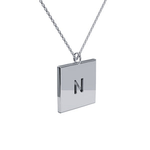 Engraved Square Bar Necklace