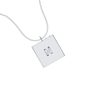 Engraved Square Bar Necklace