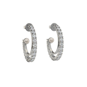 Shimmer Pearl Hoops