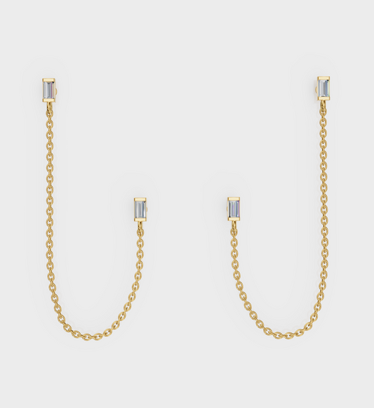 Baguette Chain Earrings