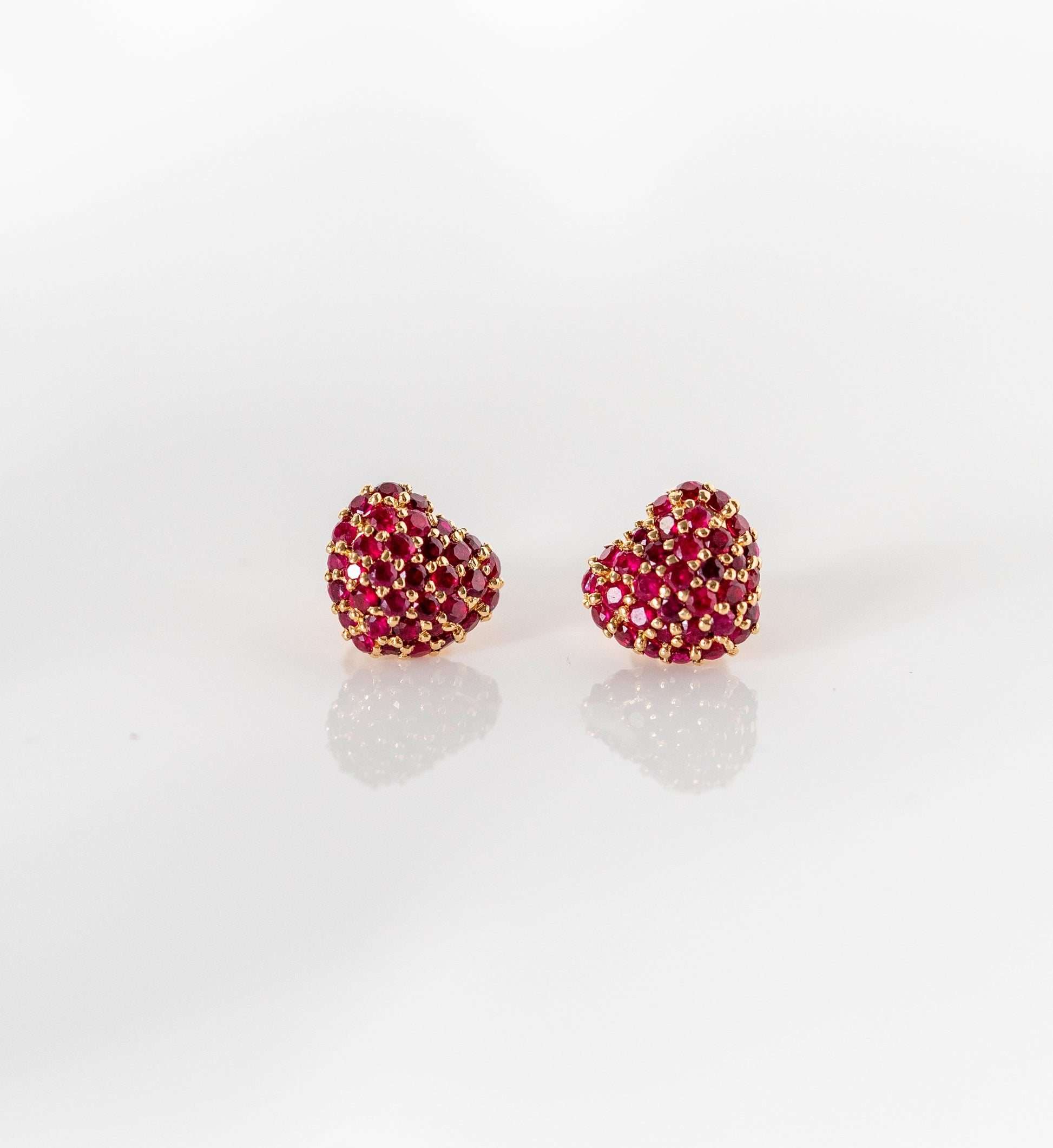 Ruby Studded Heart Studs