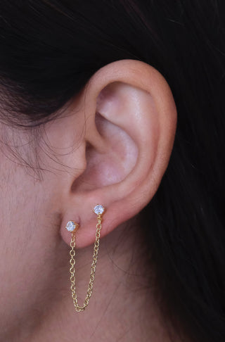 Diamond Ear Chain Studs