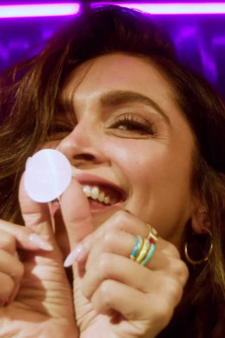 Deepika Padukone In Enamel Diamond Ring Sterling Silver / Yellow / 10