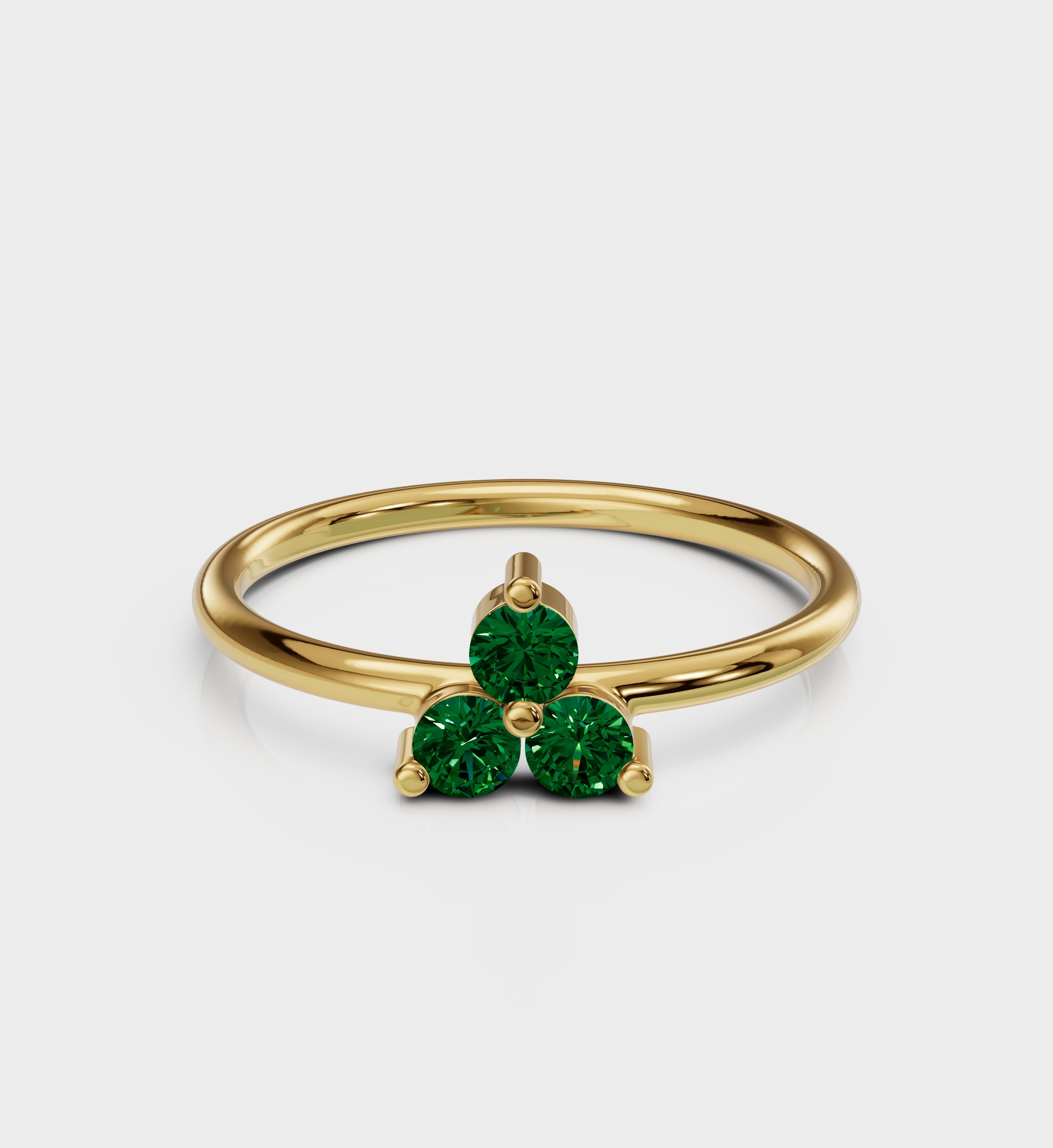 Emerald Trio Ring