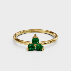 Emerald Trio Ring