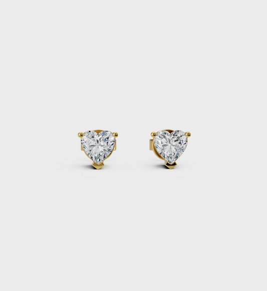 Heart Diamond Studs