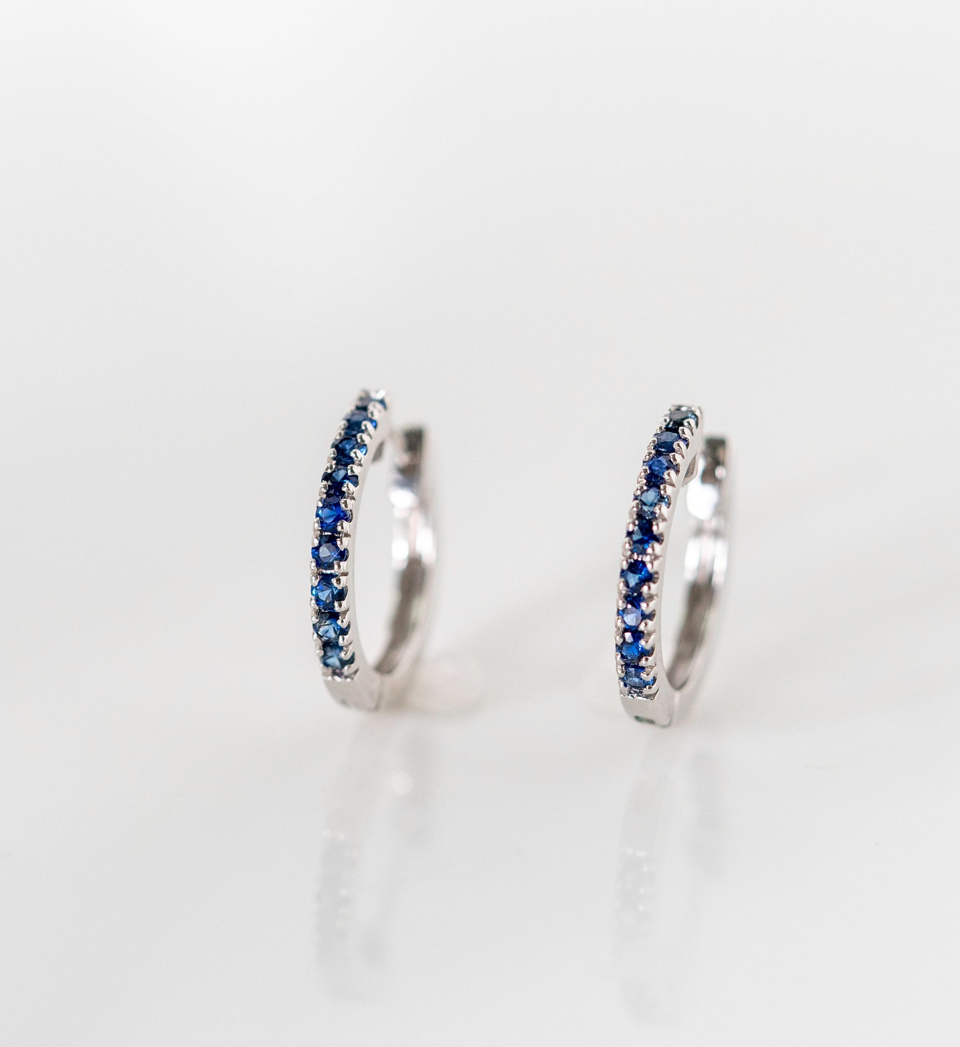 Sapphire Simple Hoops