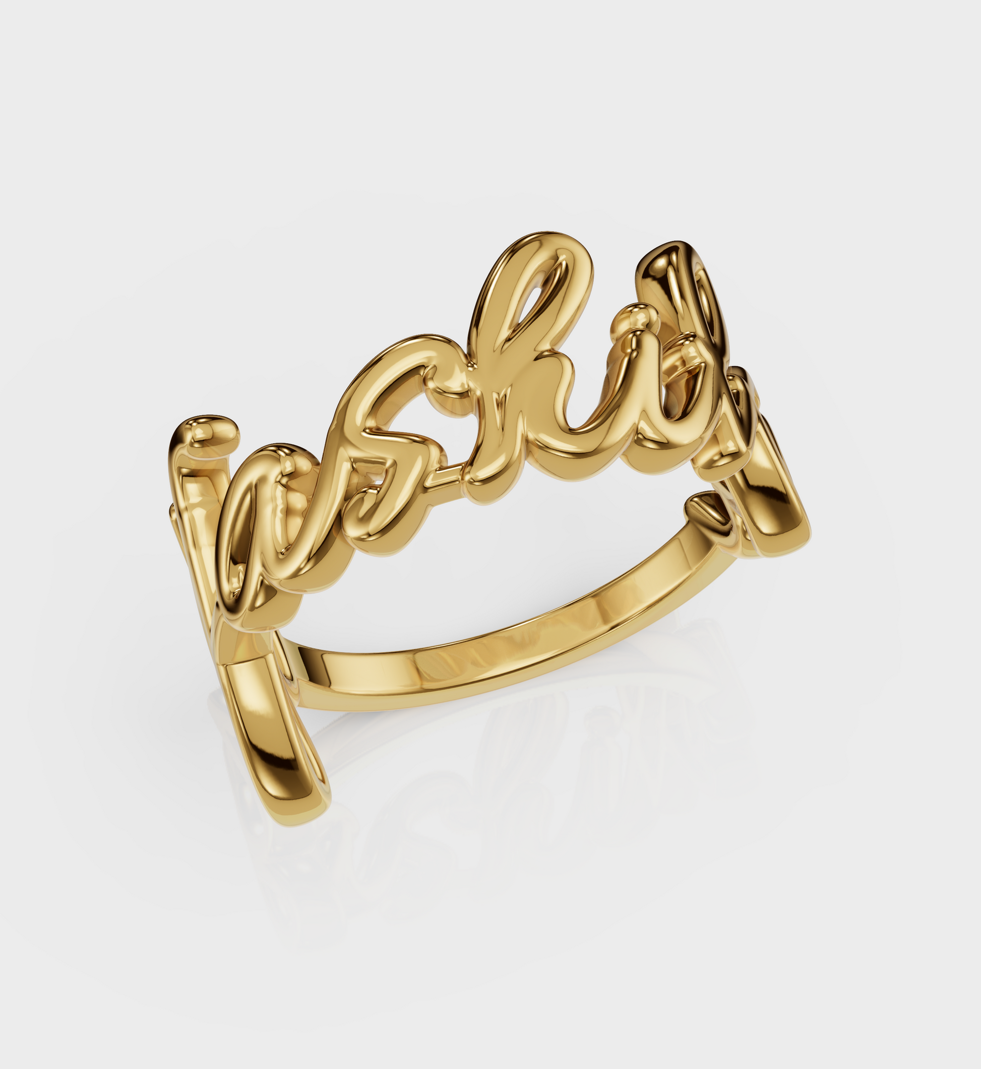 Cursive Name Ring