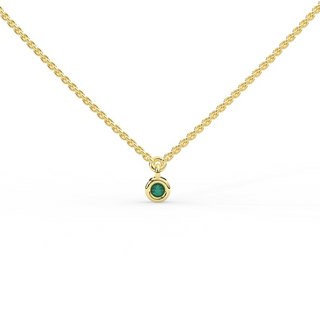 Bezel Set Emerald Necklace