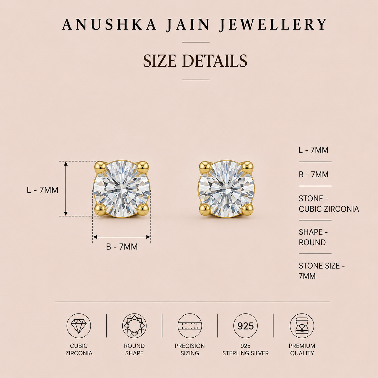 7 mm Diamond Studs