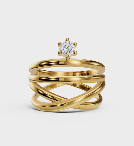 Spiral Diamond Ring