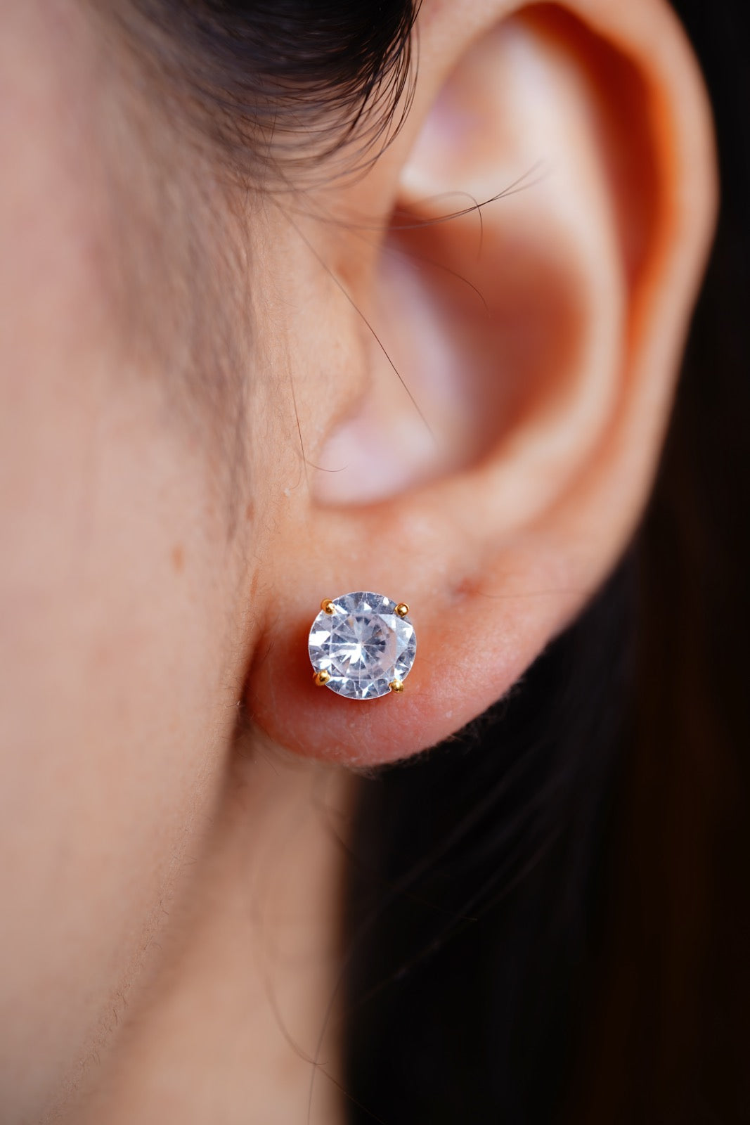 Classic 7mm diamond studs in 925 silver, timeless minimal jewellery