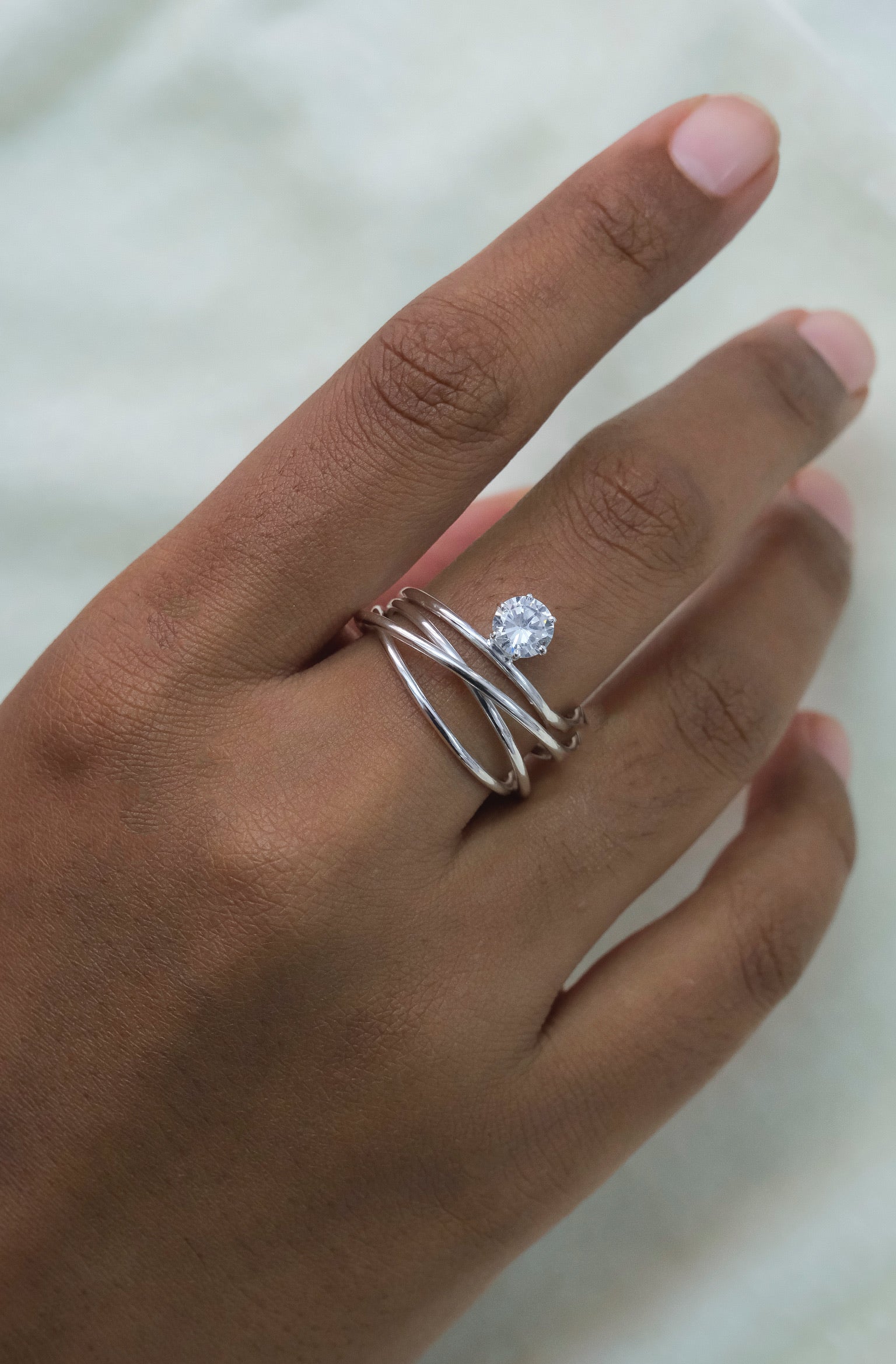 Spiral Diamond Ring