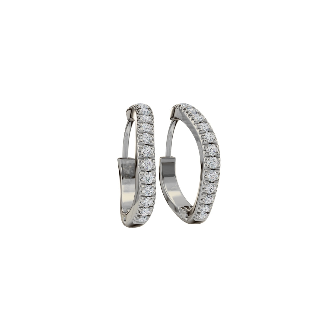 Wave Diamond Hoops