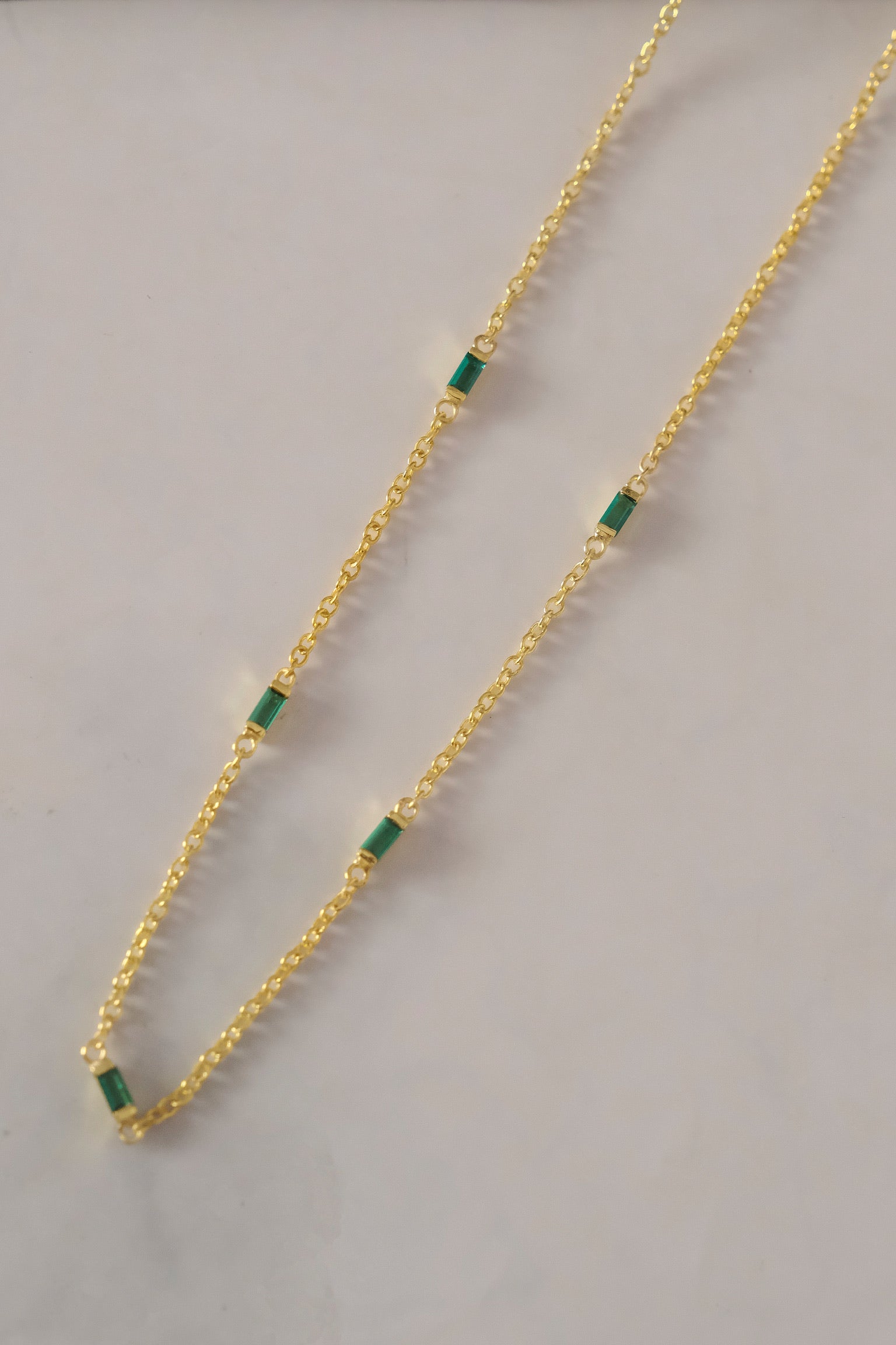 Emerald Baguette Necklace