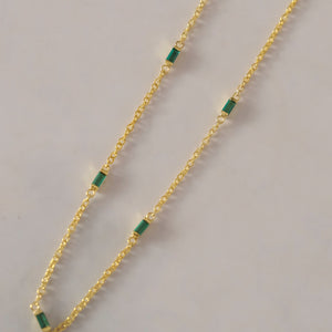 Emerald Baguette Necklace