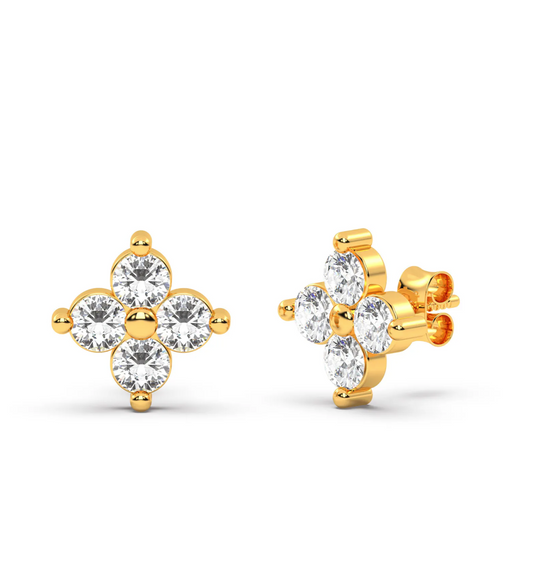 Floral Diamond Stud