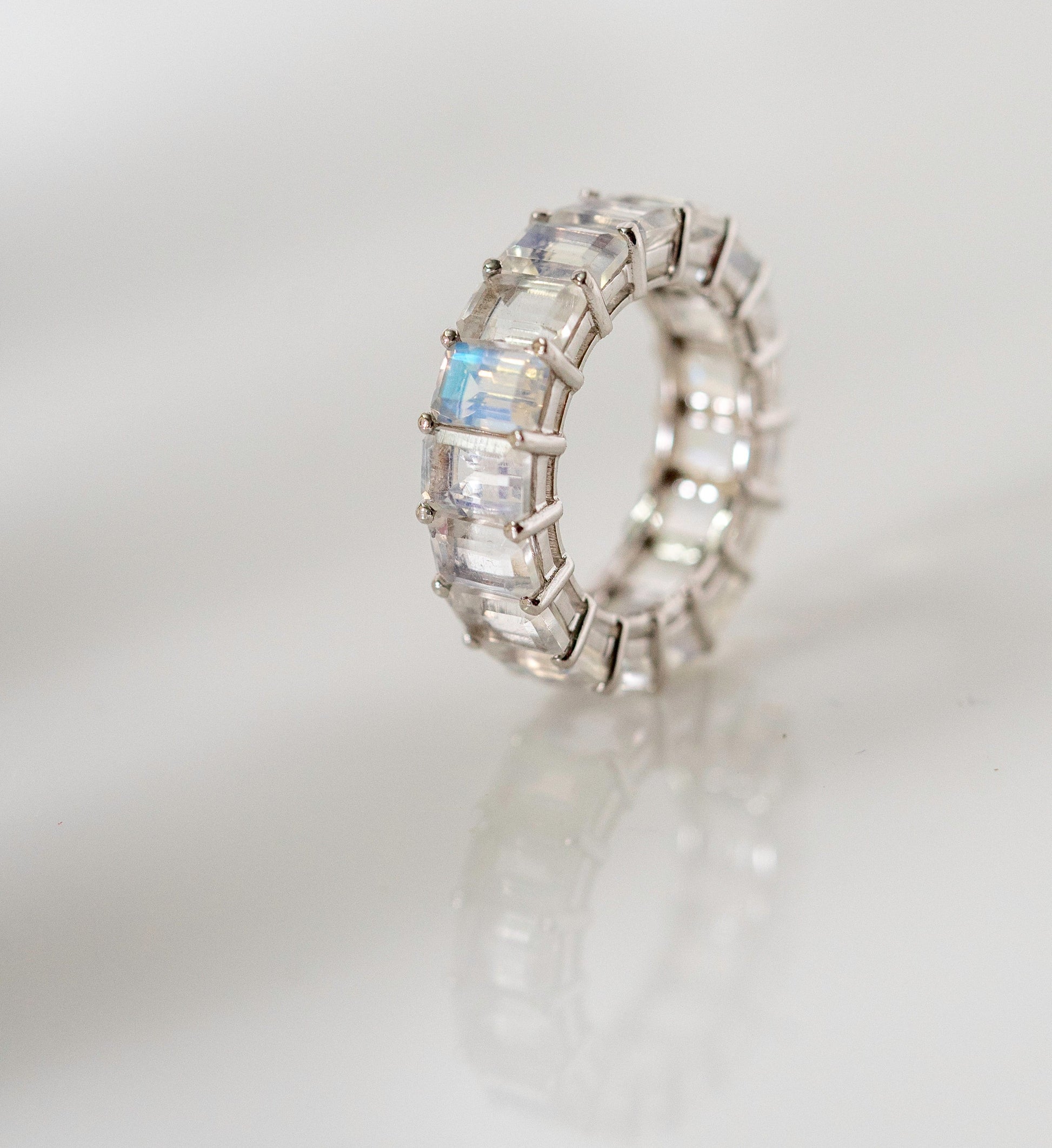 Moonstone Eternity Ring White Gold