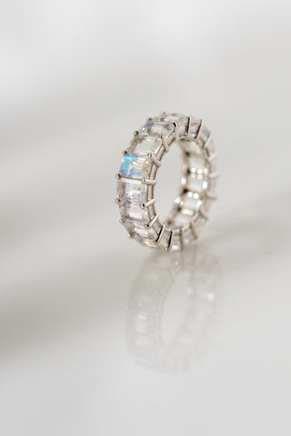 Moonstone Eternity Ring White Gold