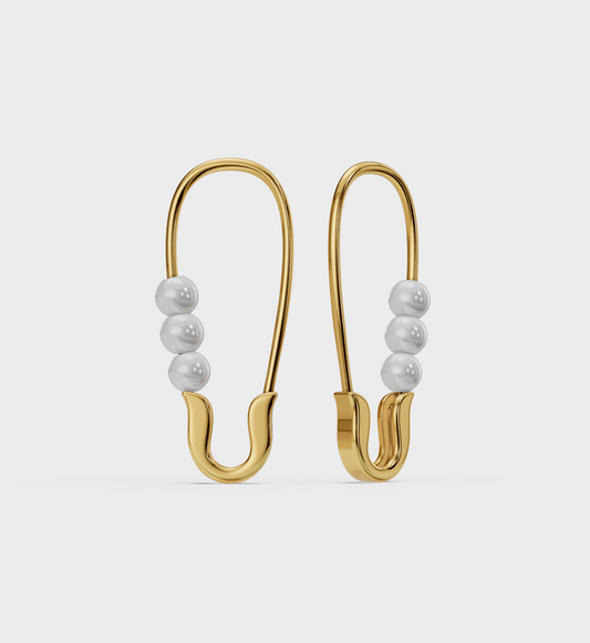 Perle Safety Pin Earrings