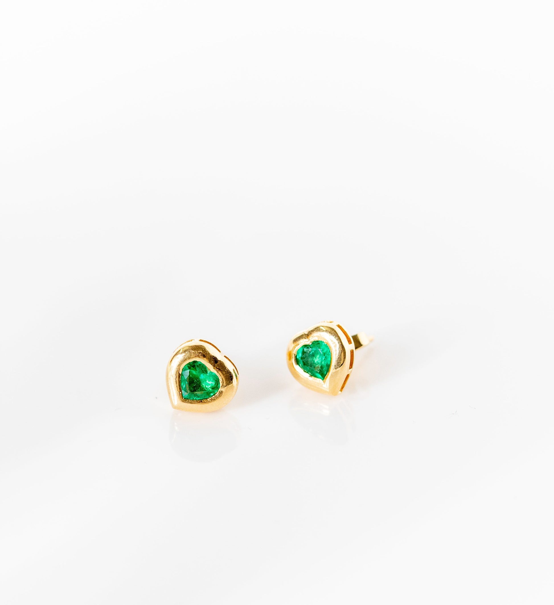 Emerald Heart Studs