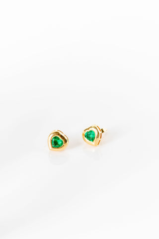 Emerald Heart Studs