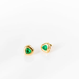 Emerald Heart Studs