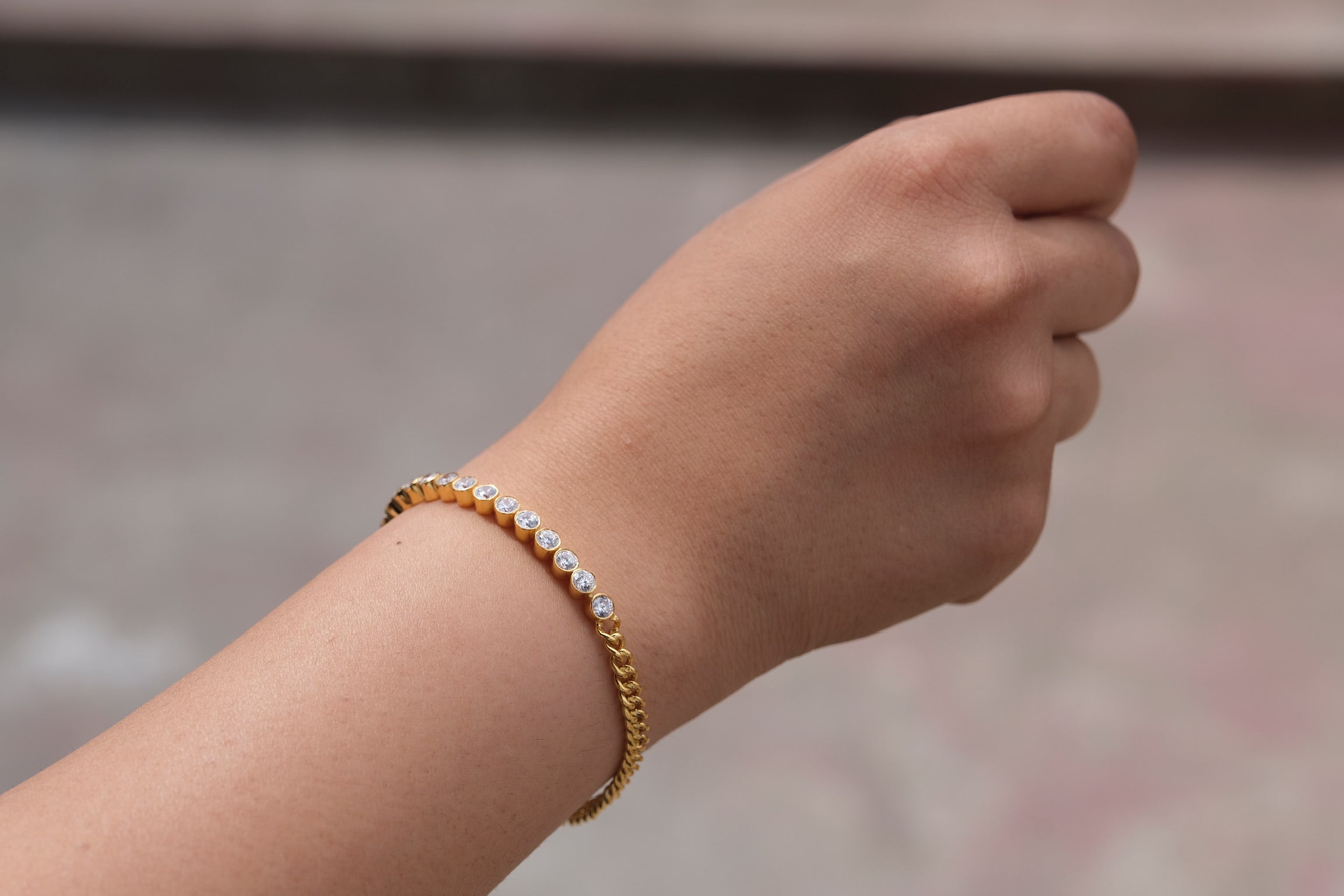 Curb Diamond Tennis Bracelet