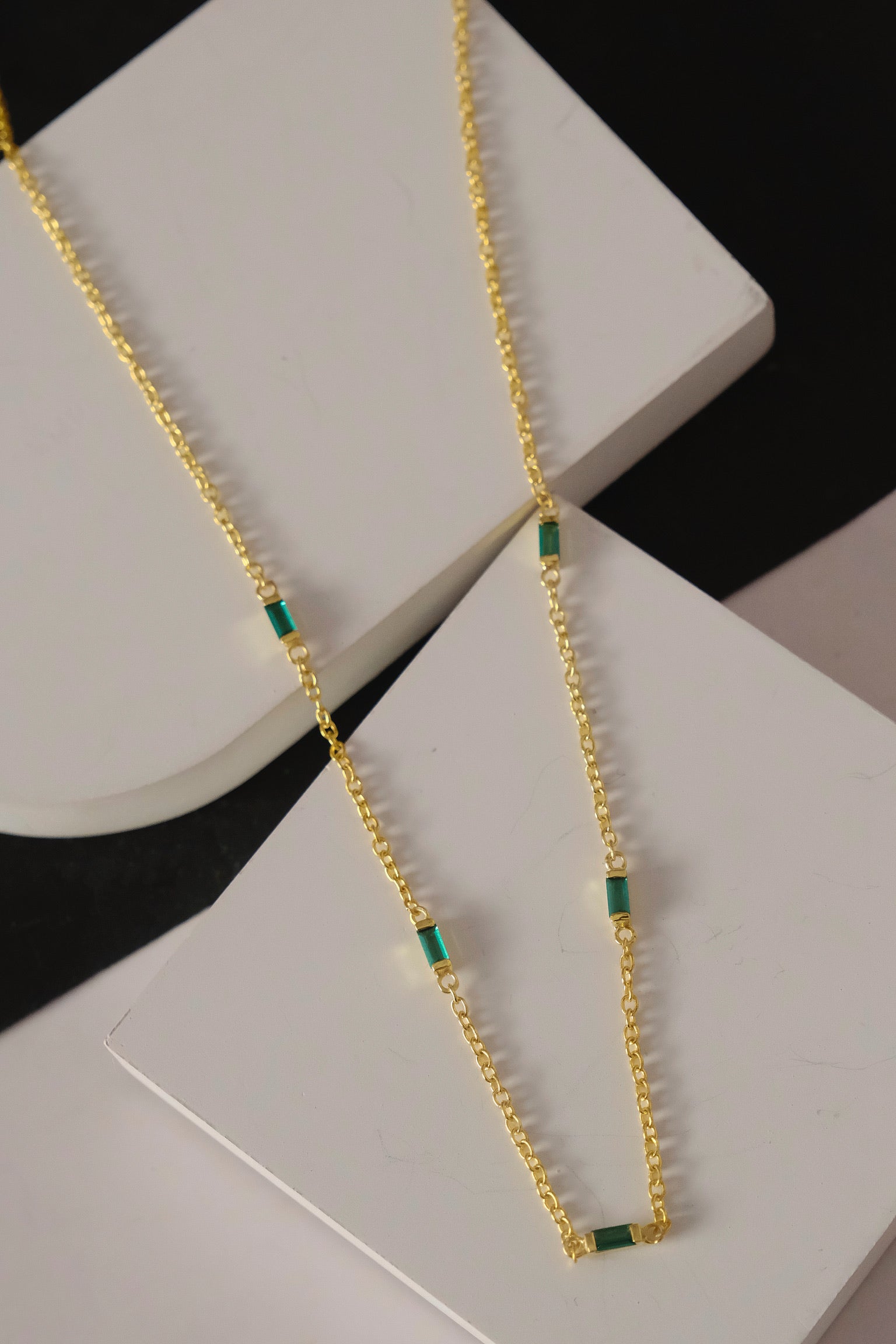 Emerald Baguette Necklace