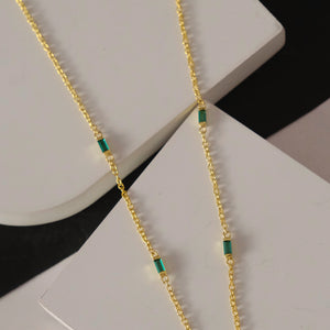 Emerald Baguette Necklace