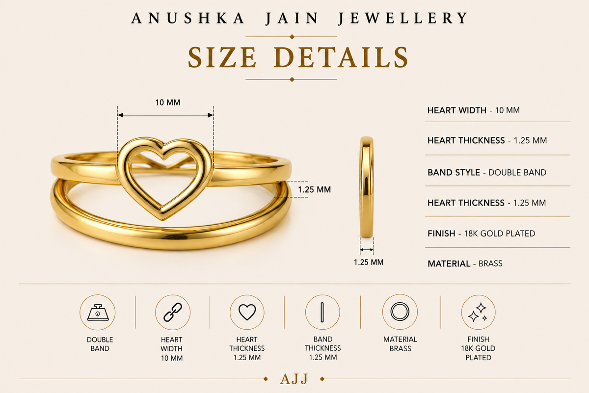 Adjustable Heart Stack Ring