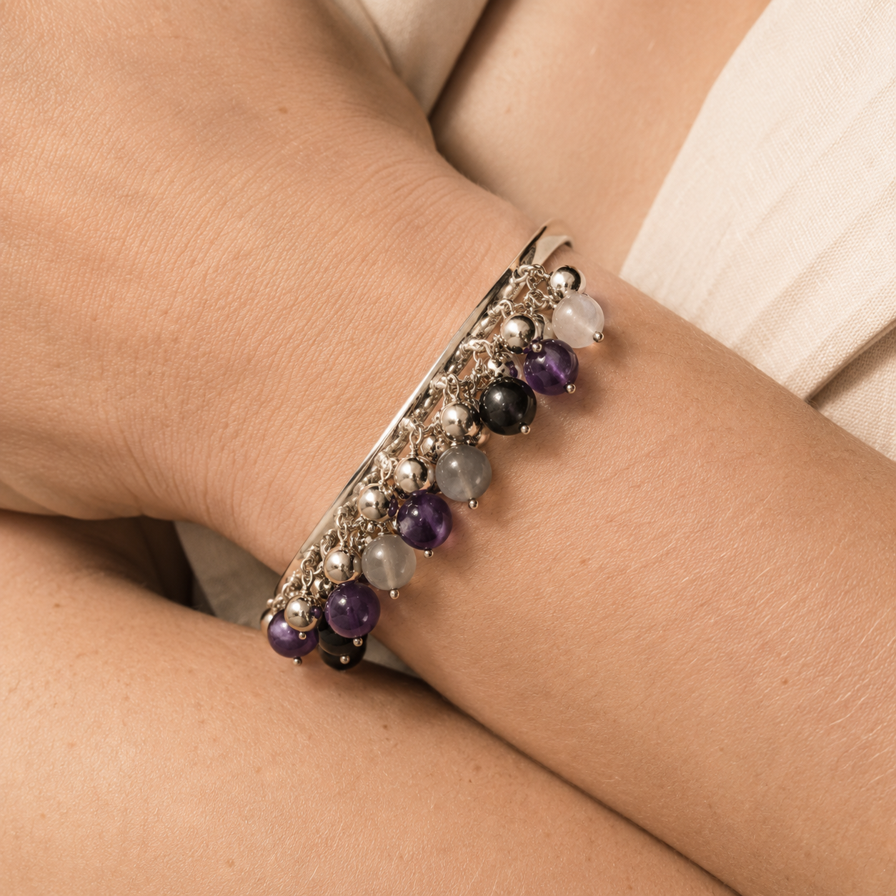 Amethyst Moon Bangle