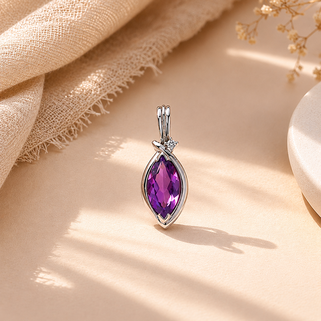Amethyst Marquise Charm