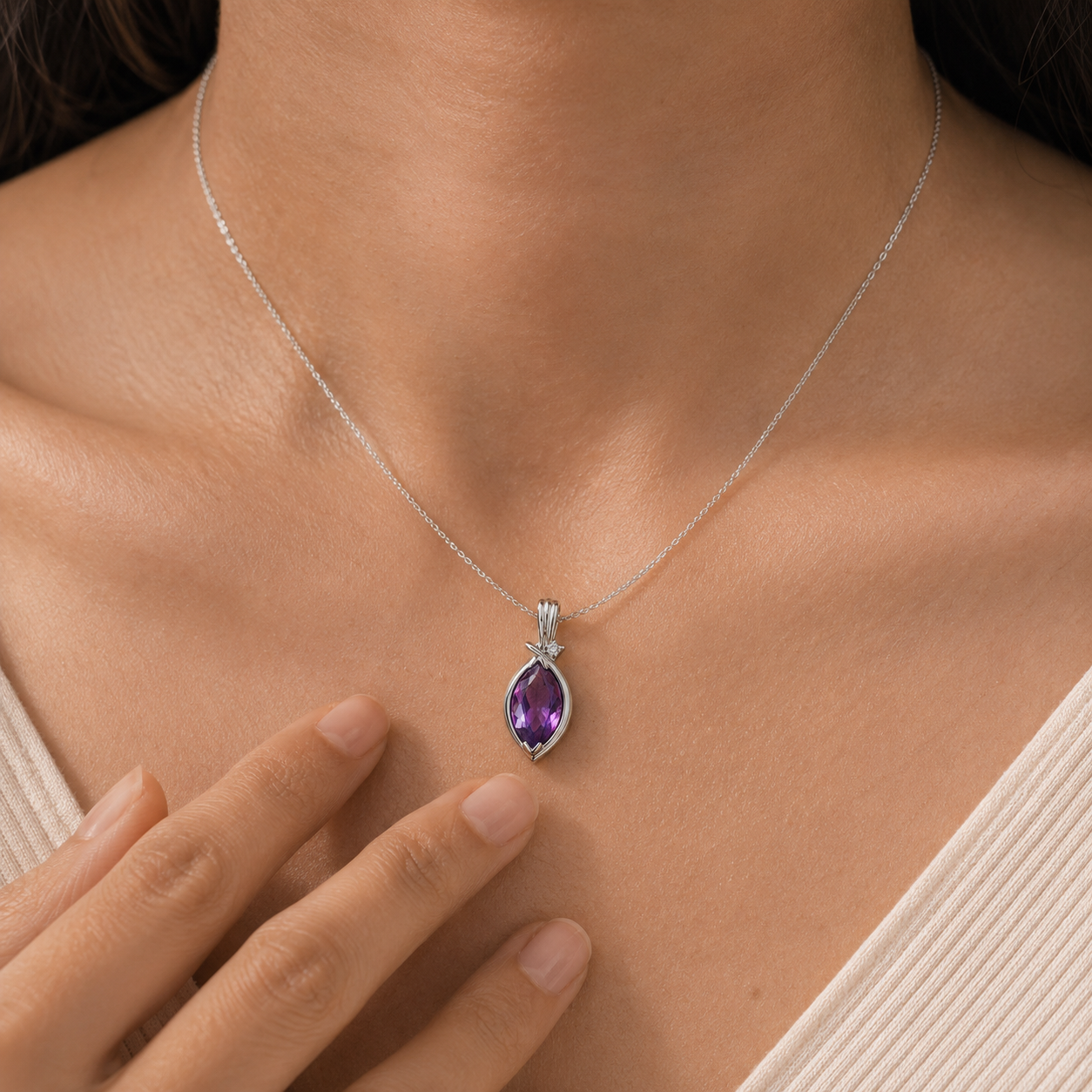 Amethyst Marquise Charm