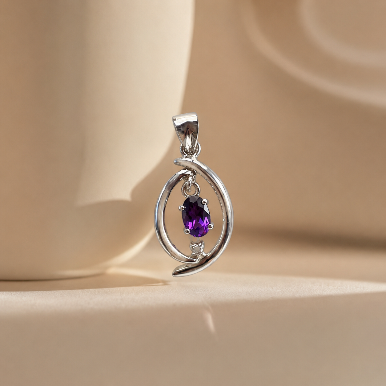 Amethyst Oval Charm